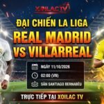 Ảnh bìa nhận định Real Madrid vs Villarreal vòng 8 La Liga, soi kèo và xem trực tiếp tại Xoilac TV.